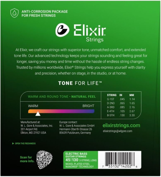 Preview: Elixir 14202 Nanoweb E-Bass Strings, 45-130